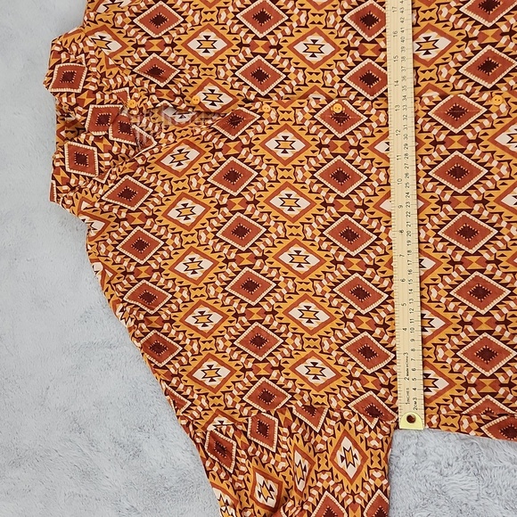 LAST QUEEN paris long sleeve dress abstract browns - Picture 9 of 15